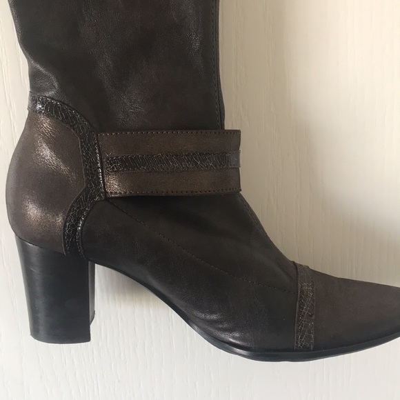 🥾FML Knee High Boots Brown Leather BF22 - Picture 3 of 4